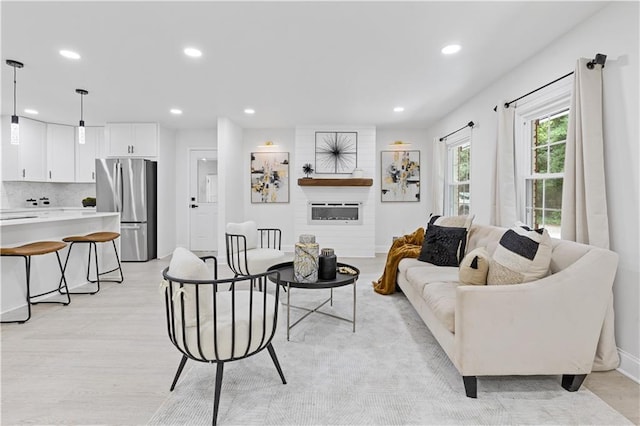 3614 N Druid Hills Rd N, Decatur, GA 30033 - living room featuring recessed lighting and light wood-style floors