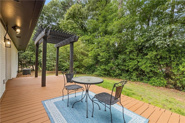 3614 N Druid Hills Rd N, Decatur, GA 30033 - deck with a pergola, a yard, and central AC