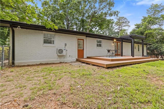 3614 N Druid Hills Rd N, Decatur, GA 30033 - back of property featuring brick siding, a deck, and ac unit