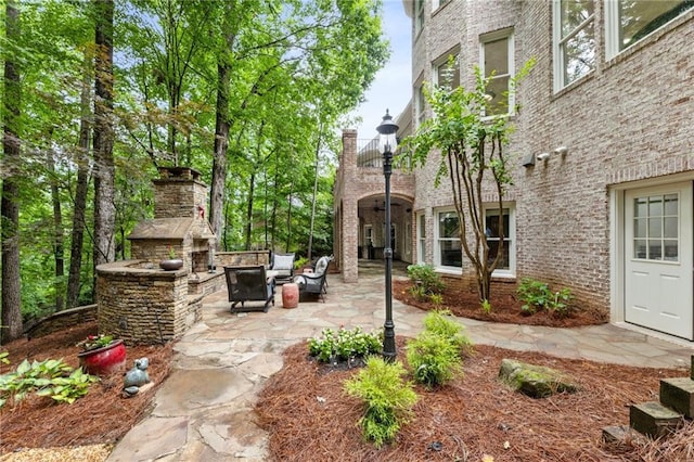 8970 Moor Park Run, Duluth, GA 30097 - view of patio featuring an outdoor living space with a fireplace