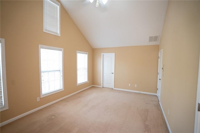 2548 Gadsen Walk, Duluth, GA 30097 - empty room with baseboards, visible vents, light colored carpet, and ceiling fan