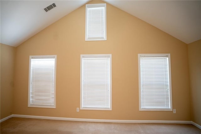 2548 Gadsen Walk, Duluth, GA 30097 - carpeted empty room featuring baseboards, vaulted ceiling, and visible vents