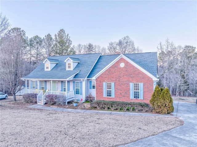 view of front of home featuring covered porch