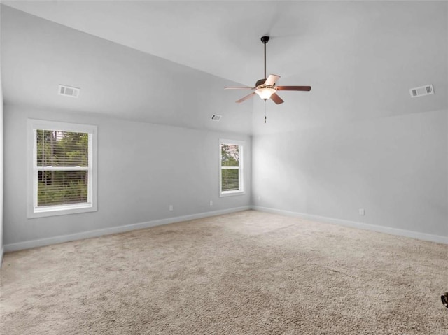 149 Elkins Blvd, Locust Grove, GA 30248 - unfurnished room with vaulted ceiling, carpet floors, and ceiling fan