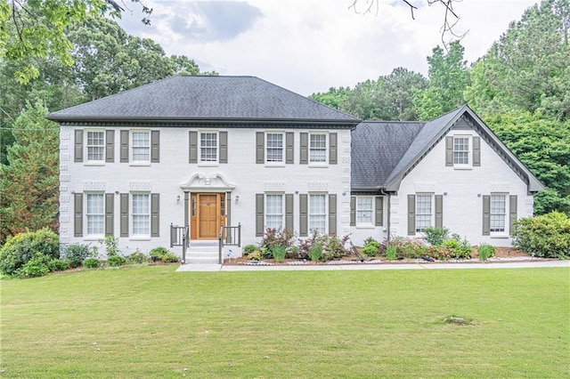 colonial house with a front yard