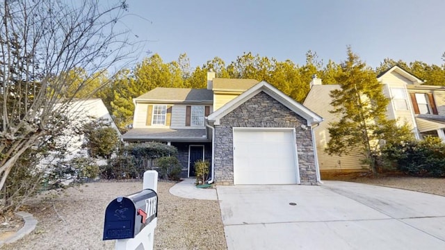 view of front of home with a garage