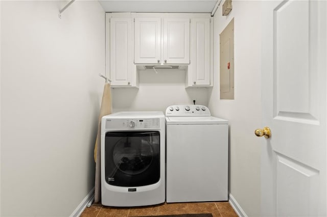 4504 Reva Way NE, Marietta, GA 30066 - laundry area with washing machine and dryer, cabinet space, baseboards, and tile patterned floors