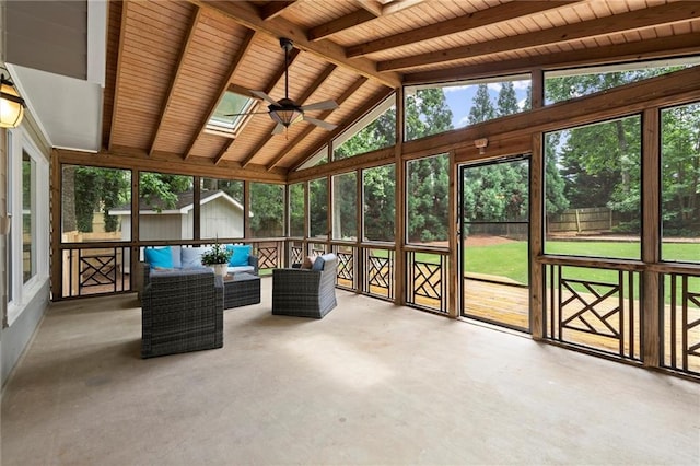 4504 Reva Way NE, Marietta, GA 30066 - sunroom / solarium featuring ceiling fan and outdoor lounge area