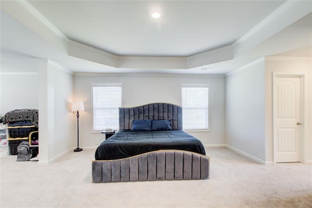 42 Citrine Way, Acworth, GA 30101 - bedroom featuring carpet flooring, ornamental molding, a raised ceiling, multiple windows, and baseboards