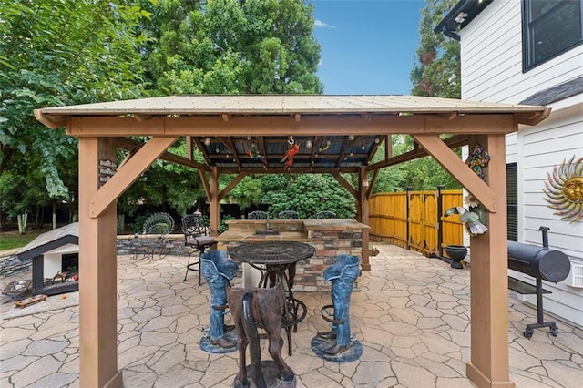 view of patio / terrace with a gazebo