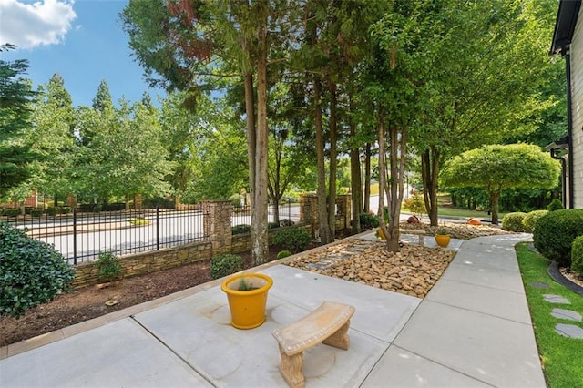 view of community with a patio area