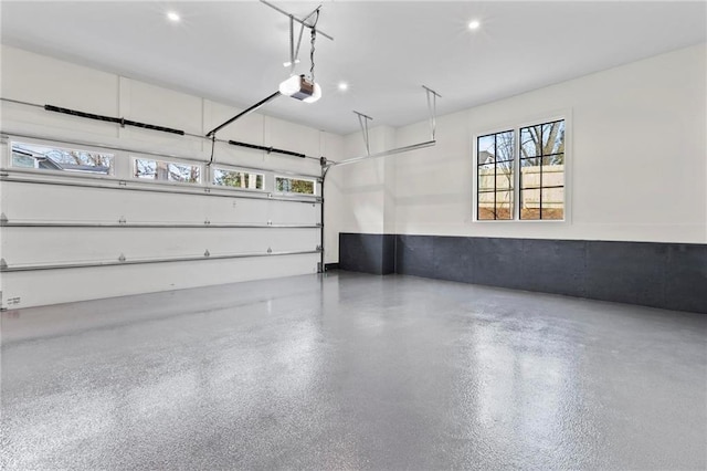 56 Pine St, Roswell, GA 30075 - garage with wainscoting, recessed lighting, and a garage door opener