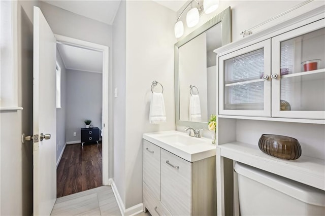 1118 Creekdale Dr, Clarkston, GA 30021 - bathroom with vanity and baseboards
