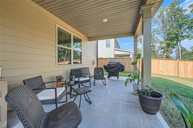 view of patio with grilling area