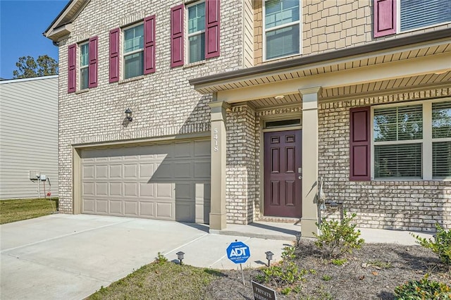 entrance to property with a garage