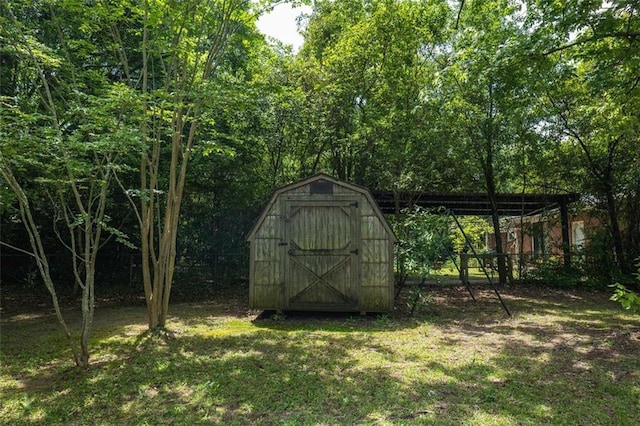 view of shed