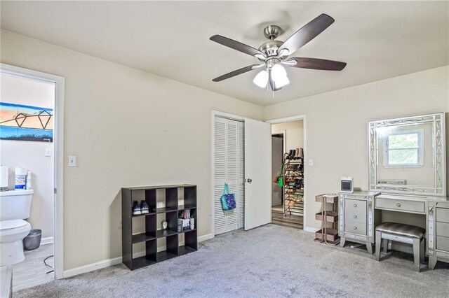 4025 Cheoah Dr, Douglasville, GA 30135 - carpeted office space featuring a ceiling fan and baseboards