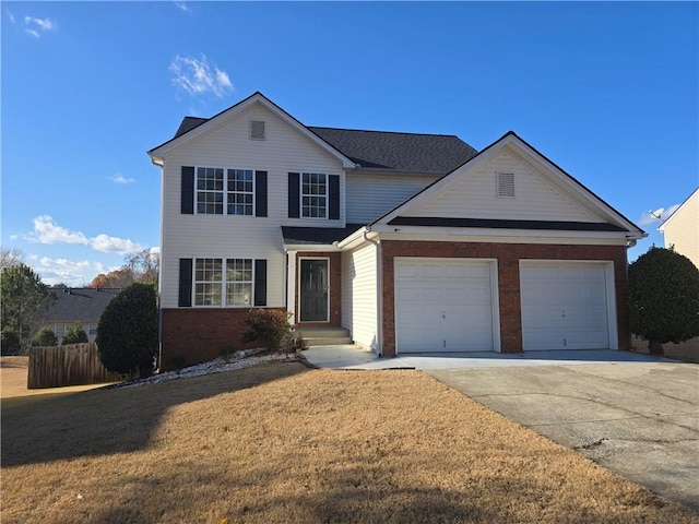 front facade with a garage