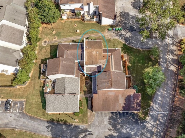 aerial view with a residential view