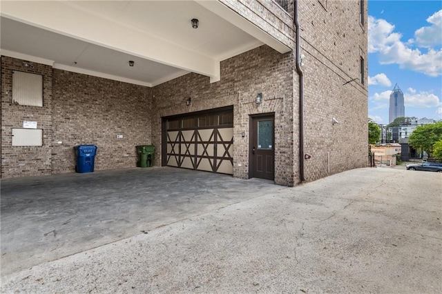 garage with driveway