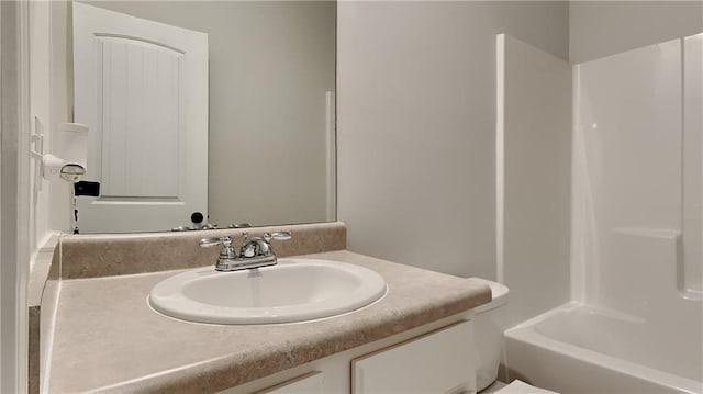 full bathroom with bathtub / shower combination and vanity