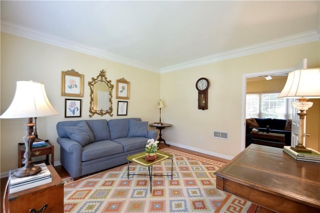 340 Channings Lake Dr, Lawrenceville, GA 30043 - living room with ornamental molding and baseboards