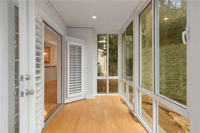 view of unfurnished sunroom