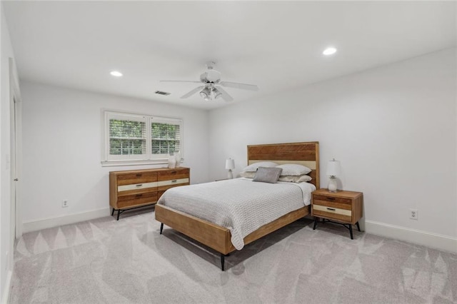 119 Kennemer Ct, Duluth, GA 30097 - carpeted bedroom featuring baseboards, recessed lighting, and a ceiling fan