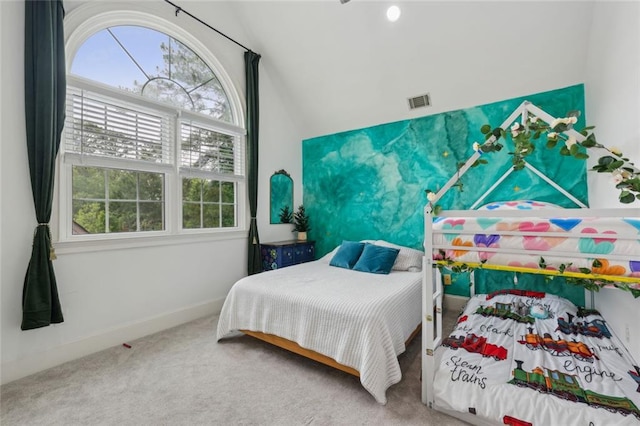119 Kennemer Ct, Duluth, GA 30097 - carpeted bedroom with vaulted ceiling and baseboards
