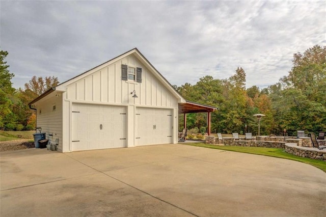 view of garage