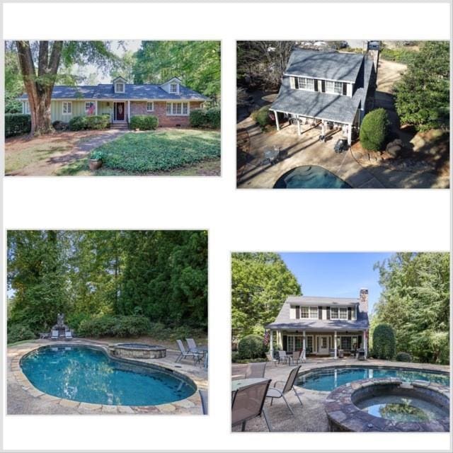 view of pool with a patio and a pool with connected hot tub