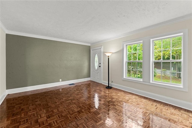 1098 Cascade Cir SW, Atlanta, GA 30311 - entrance foyer featuring a textured ceiling, baseboards, and ornamental molding