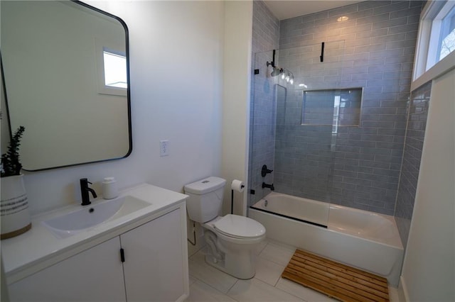1122 Rice St NW, Atlanta, GA 30318 - bathroom with toilet, vanity, bathtub / shower combination, and tile patterned floors