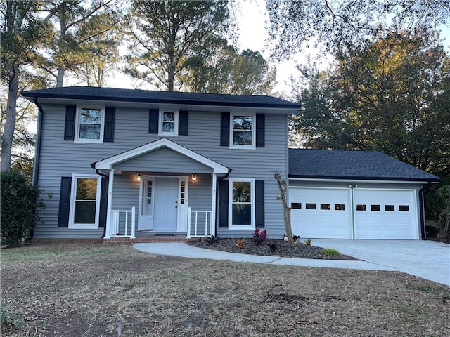 view of front facade with a garage