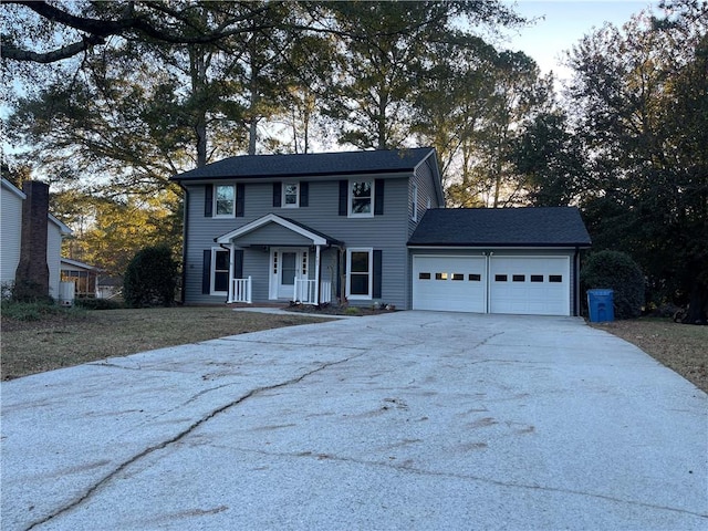 colonial-style house with a garage