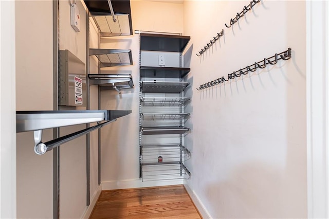 kitchen with hardwood / wood-style flooring