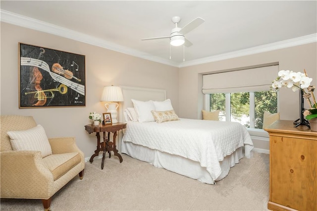 39 Ivy Gates NE, Atlanta, GA 30342 - carpeted bedroom featuring crown molding and a ceiling fan