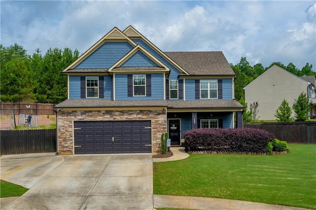 200 Lower Dove Ct, Ball Ground, GA 30107 - craftsman house with driveway, an attached garage, and stone siding