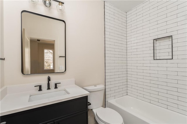 full bathroom with vanity and toilet