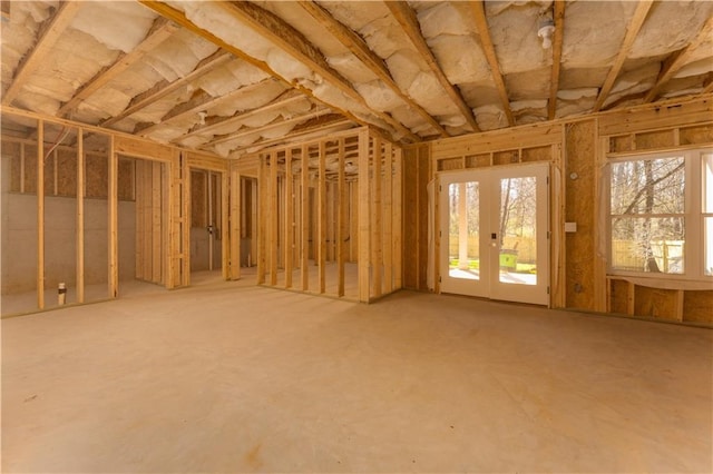 miscellaneous room with french doors