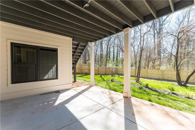 view of patio / terrace featuring fence private yard