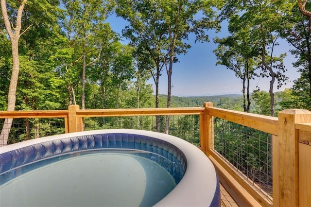 exterior space with a jacuzzi