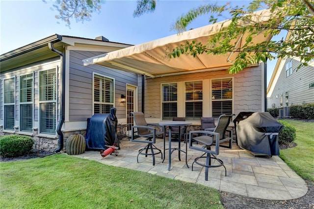 view of patio featuring area for grilling