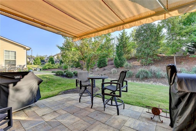 view of patio featuring grilling area