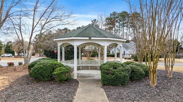 view of community with a gazebo