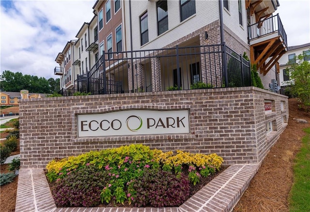 view of community sign