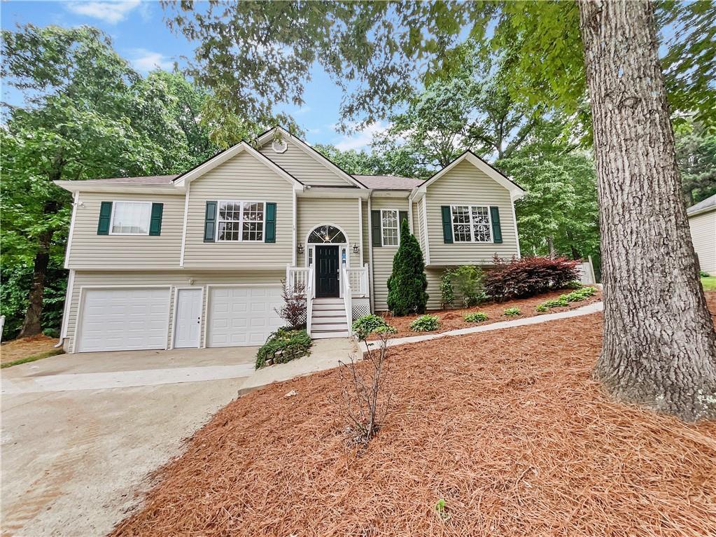 bi-level home with a garage