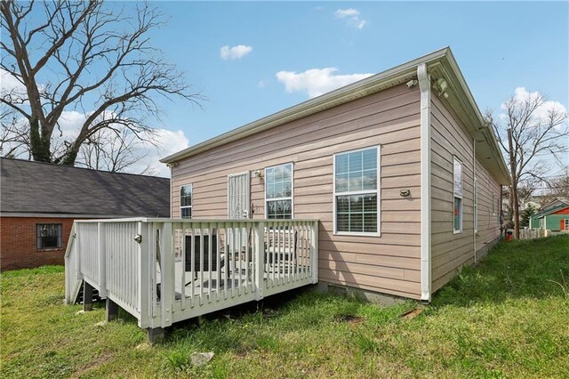 906 Sims St SW, Atlanta, GA 30603 - back of house featuring a lawn and a wooden deck