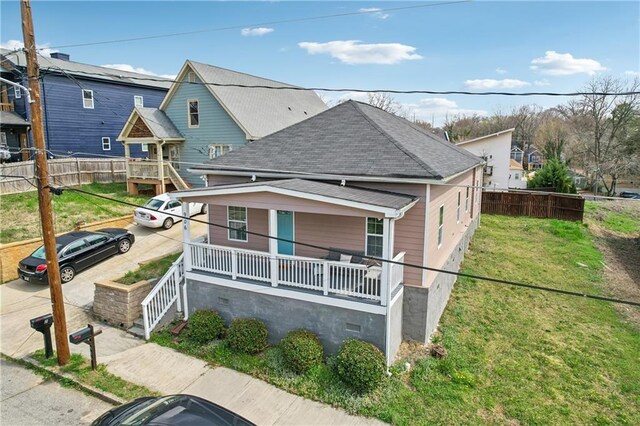 906 Sims St SW, Atlanta, GA 30603 - rear view of house featuring crawl space, roof with shingles, a porch, and fence