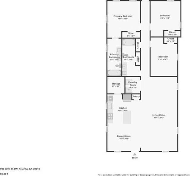 906 Sims St SW, Atlanta, GA 30603 - view of layout
